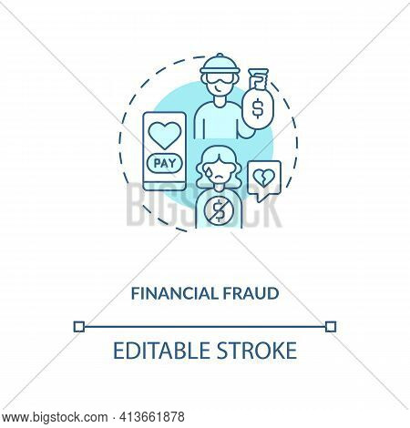Financial Fraud On Dating Website Concept Icon. Buy Someones Love By Being Rich Idea Thin Line Illus
