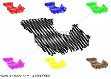 Western Equatoria State (states Of South Sudan, Equatoria Region) Map Vector Illustration, Scribble 