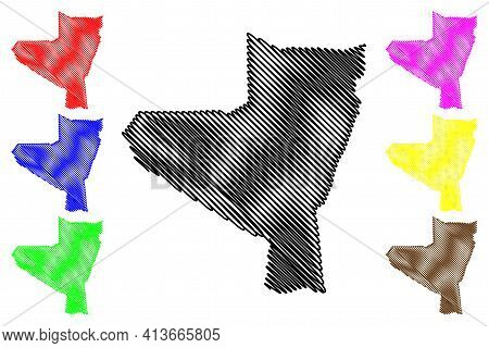 Kassala State (republic Of The Sudan, North Sudan) Map Vector Illustration, Scribble Sketch Kassala 