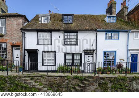 May 2015, Hastings, East Sussex, Uk -  Ancient Buildings In The Old Town In Hastings, Sussex, Uk In 