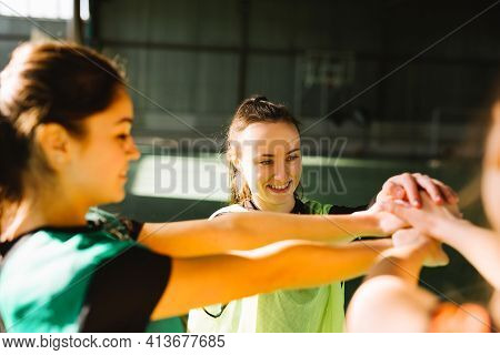 Great Satisfaction After Good Game. Players Relaxing On Court Having A Conversation After Game. Dive