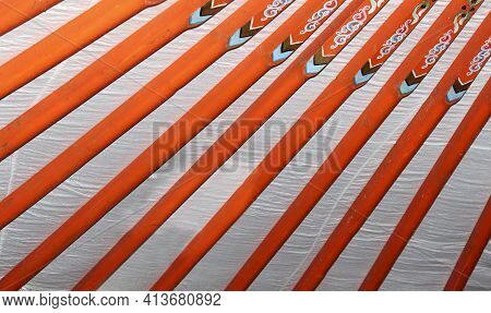 National Traditional Decoration Of The Yurt Ceiling. Mongolian Ornament. Yurt Decoration. Ethnic Nom