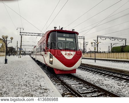 Railway Managers Move By The Railcar.lviv Railway. Ukraine.