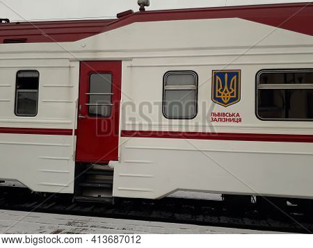 Railway Managers Move By The Railcar.lviv Railway. Ukraine.