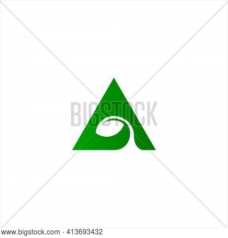 Triangular Vector Illustration And Forming The Letter A. Logo Template Of The Letter A. Natural Icon
