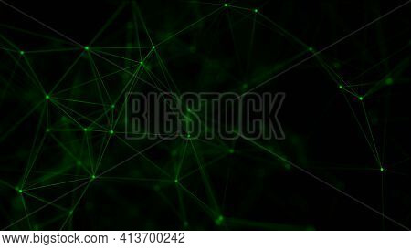 Abstract Background With Connecting Dots And Lines. Technology Background. Network Connection Struct