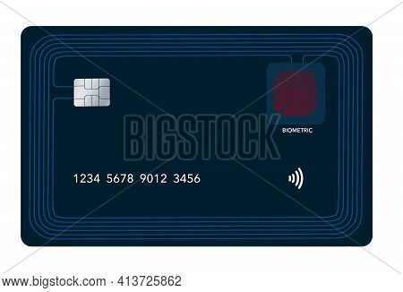 Here Is A Smart Credit Card With Chip Processor, Rows Of Antenna Circuits Around The Edges And A Bio