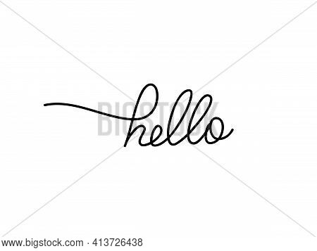 Hello Brush Lettering. Vector Stock Illustration For Card Or Poster