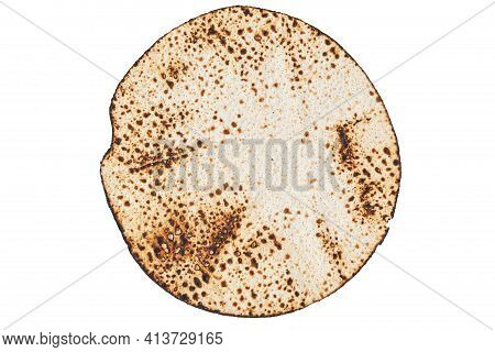 Matzah Shmurah. Jewish Traditional Passover Bread. Pesach Celebration Symbol. Close-up