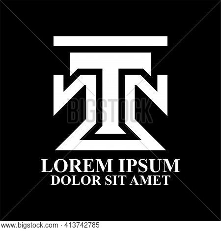Initial Letter Vtv, Ntn Logo Template In Flat Design Monogram Illustration