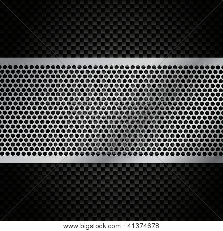 Vektor Metal Grill på kulfiber baggrund - Eps10