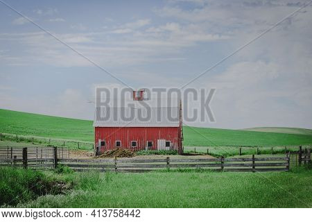Red Barn Landscape - Whitman County, Washington.