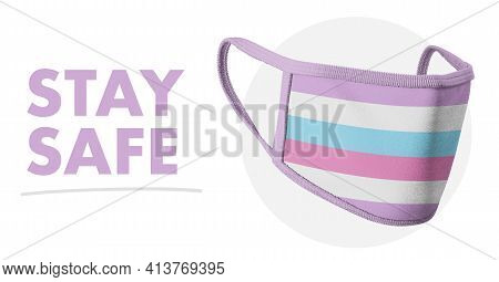 Stay Self. Protective Reusable Fabric Medical Mask. Lgbt Symbols. Intersexual Flag. Sexual Identity 