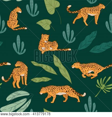 Running Wild Animal, Leopard Or Cheetah Pattern
