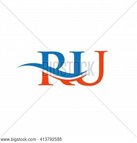 Monogram Letter Ru Logo Design Vector. Ru Letter Logo Design With Modern Trendy. Ru Logo