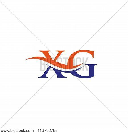 Swoosh Letter Xg Logo Design For Business And Company Identity. Water Wave Xg Logo With Modern Trend