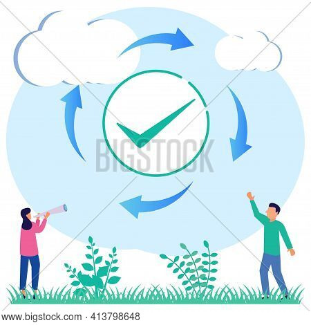 Modern Style Vector Illustration. Refresh Is Complete Or Reload Is Complete As The Task Repeats The 