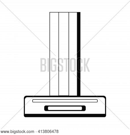 Exhaust Hood Vector In Linear Style Isolated On White Background. Hand Drawn Kitchen Hood. Household