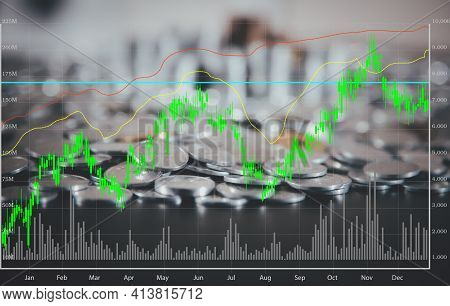 The World's Economic Investments And Stock Market Candles Represent Economic And Financial Growth Fo