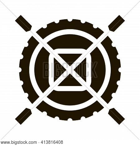 Non Impeller Tire Glyph Icon Vector. Non Impeller Tire Sign. Isolated Symbol Illustration