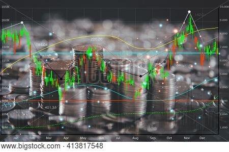 The World's Economic Investments And Stock Market Candles Represent Economic And Financial Growth Fo