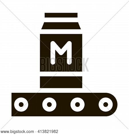 Convector Milk Bottle Glyph Icon Vector. Convector Milk Bottle Sign. Isolated Symbol Illustration
