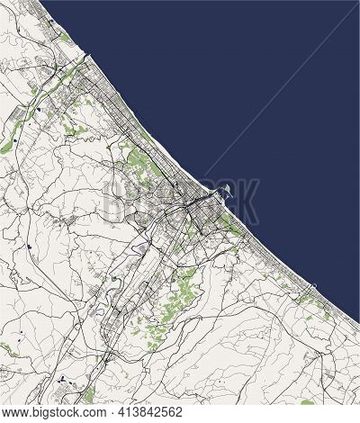Map Of The City Of Pescara , Abruzzo, Italy