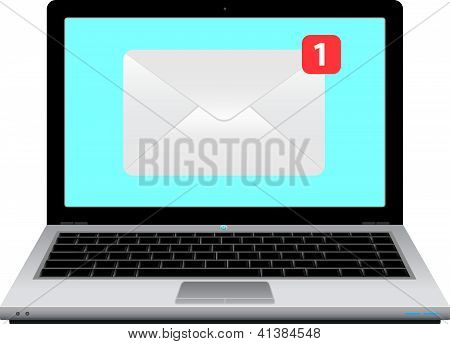 Portatile con icona e-mail
