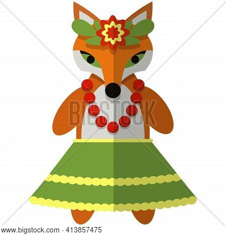 Toy Red Fox Vector Isolated On White Background