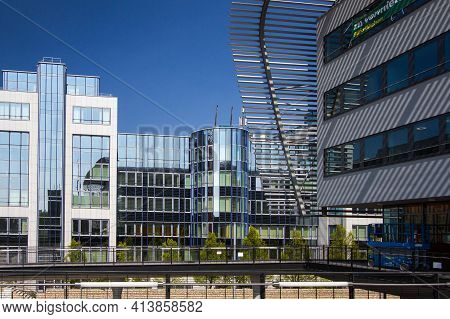 Central Bus Terminal In The Bavarian Capital Of Munich In Germany, Europe On A Warm August Afternoon