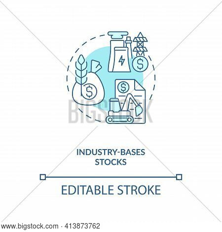 Industry-based Stocks Concept Icon. Stock Type Idea Thin Line Illustration. Company Sectors. Providi