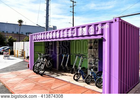 LOS ANGELES, CALIFORNIA - 05 FEB 2020: The Zero Emissions Mobility Project Fund is deployed in disadvantaged communities throughout the City.