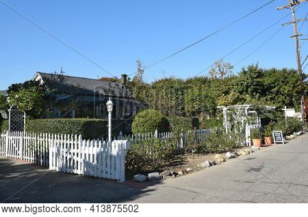 San Juan Capistrano, Ca - December 1, 2017: The Farm School in the Los Rios Historic District offers the ultimate farm to table culinary experience and hands-on cooking classes.