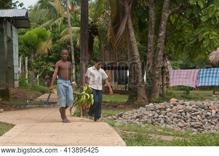 Darien Province, Panama. 07-18-2019. An Indigenous And Afro-descendant Boys From The Darien Province
