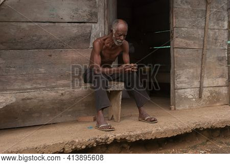 Darien Province, Panama. 07-18-2019. Portrait Of Afro-descendent Old Man From The Darien Province, I