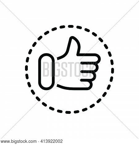 Black Line Icon For Favour Approve First-choice Agree Thumb Satisfaction