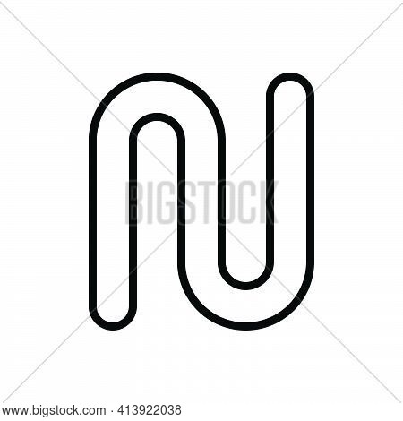 Black Line Icon For Lap Pipe Round Tunnel Pipeline Drainage