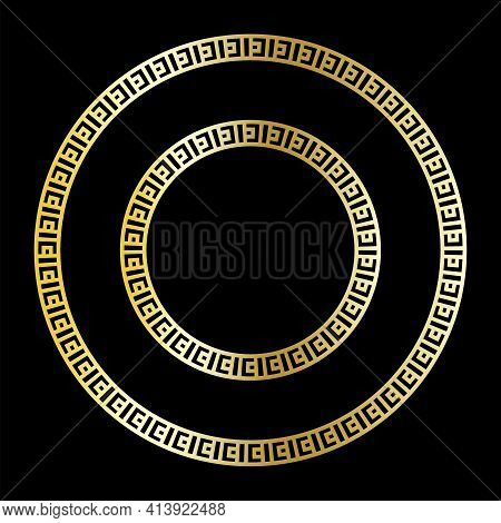 Retro Abstract Illustration With Greek Gold. Vintage Pattern. Design Element. Seamless Vector Patter