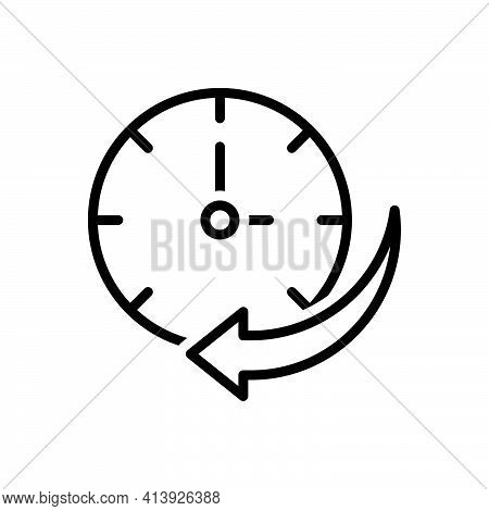 Black Line Icon For Ago In-the-past Before-the-present Back Before Earlier Since Countdown