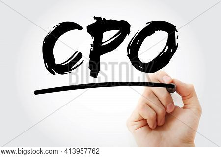 Cpo - Chief People Officer Acronym With Marker, Concept Background