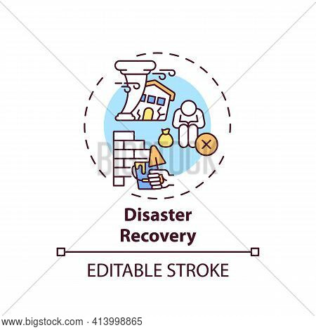 Disaster Recovery Concept Icon. Legal Services Types. Process Of Fixing Things After Natural Disaste