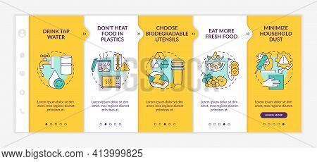 Avoiding Microplastics Tips Onboarding Vector Template. Responsive Mobile Website With Icons. Web Pa