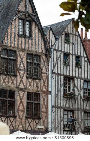 Half-timbered house in Tours Loire Valley France