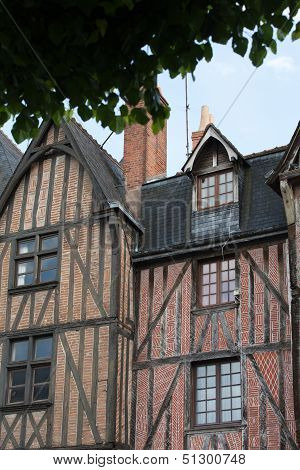Half-timbered house in Tours Loire Valley France