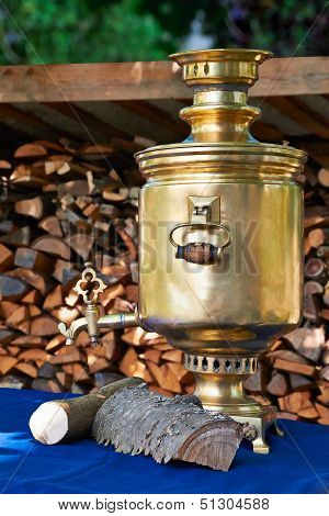 The Retro Russian  Samovar With Woods