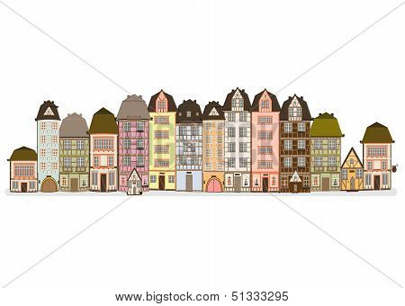 old European street in europe vector