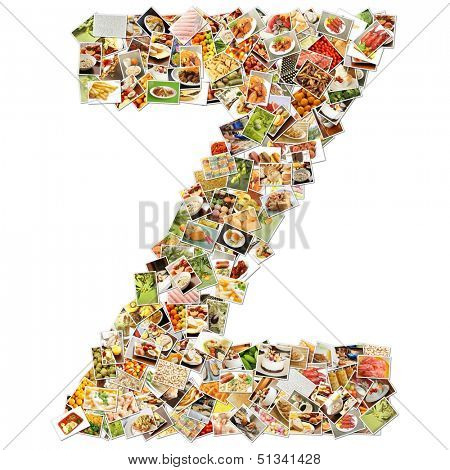 Food Art Z Lowercase Shape Collage Abstract