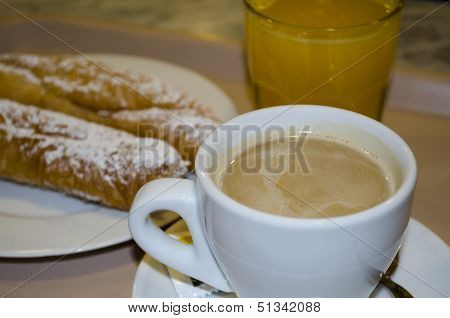 Breakfast With Coffee With Milk