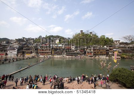 Tuojiang River Both Banks Scenery In Phoenix County, China