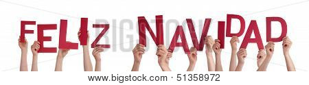 Hands Holding Feliz Navidad